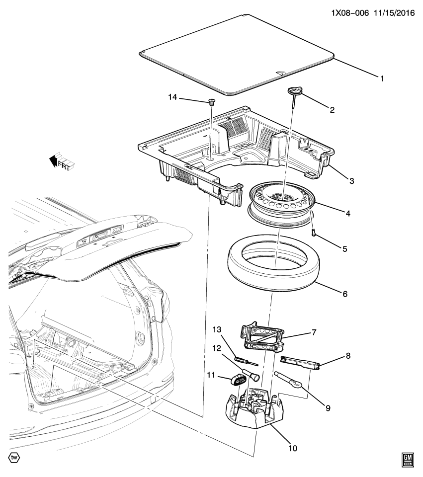 GM 84924607 Compartment Assembly, R/Cmpt Flr Stow Tr *Black