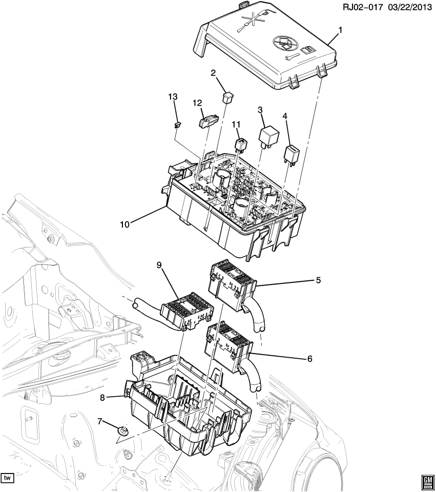 GM 42456303 Cover, Engine Wiring Harness Fuse Block