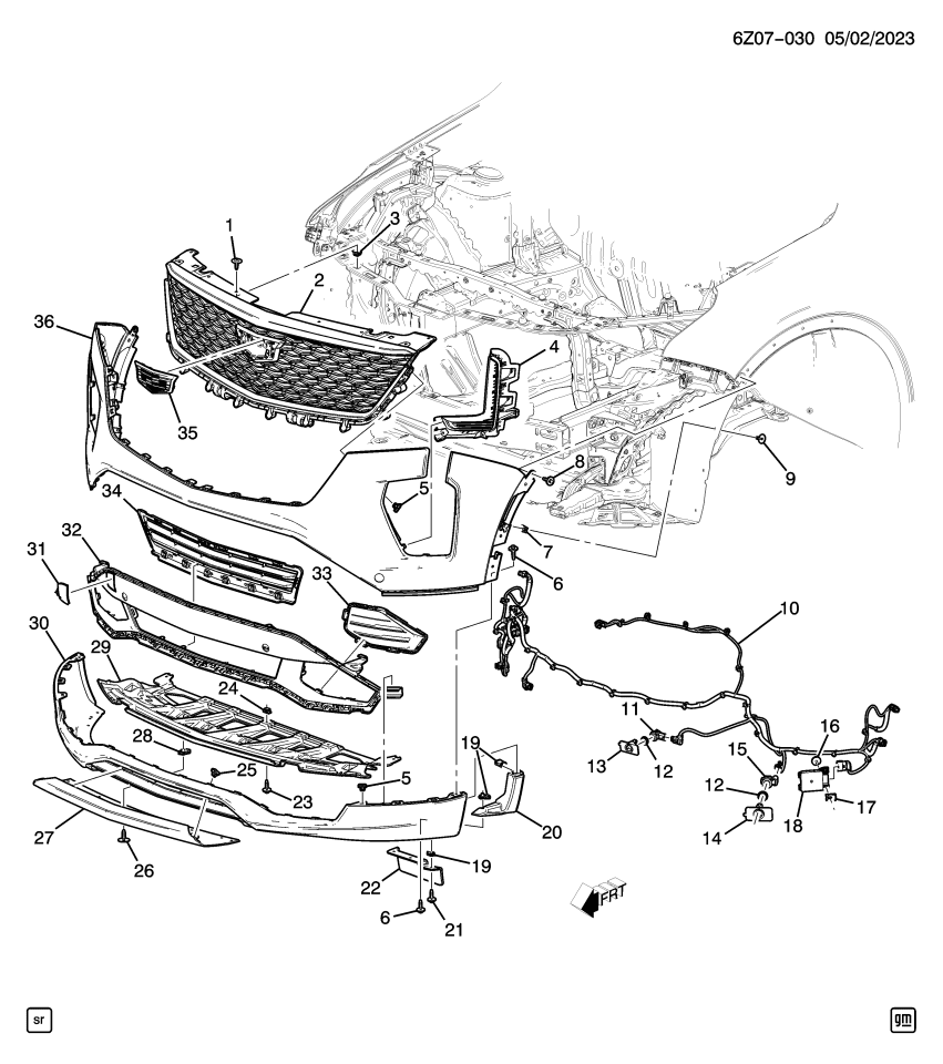 GM 42839344 MOLDING ASM-FRT BPR FASCIA LWR
