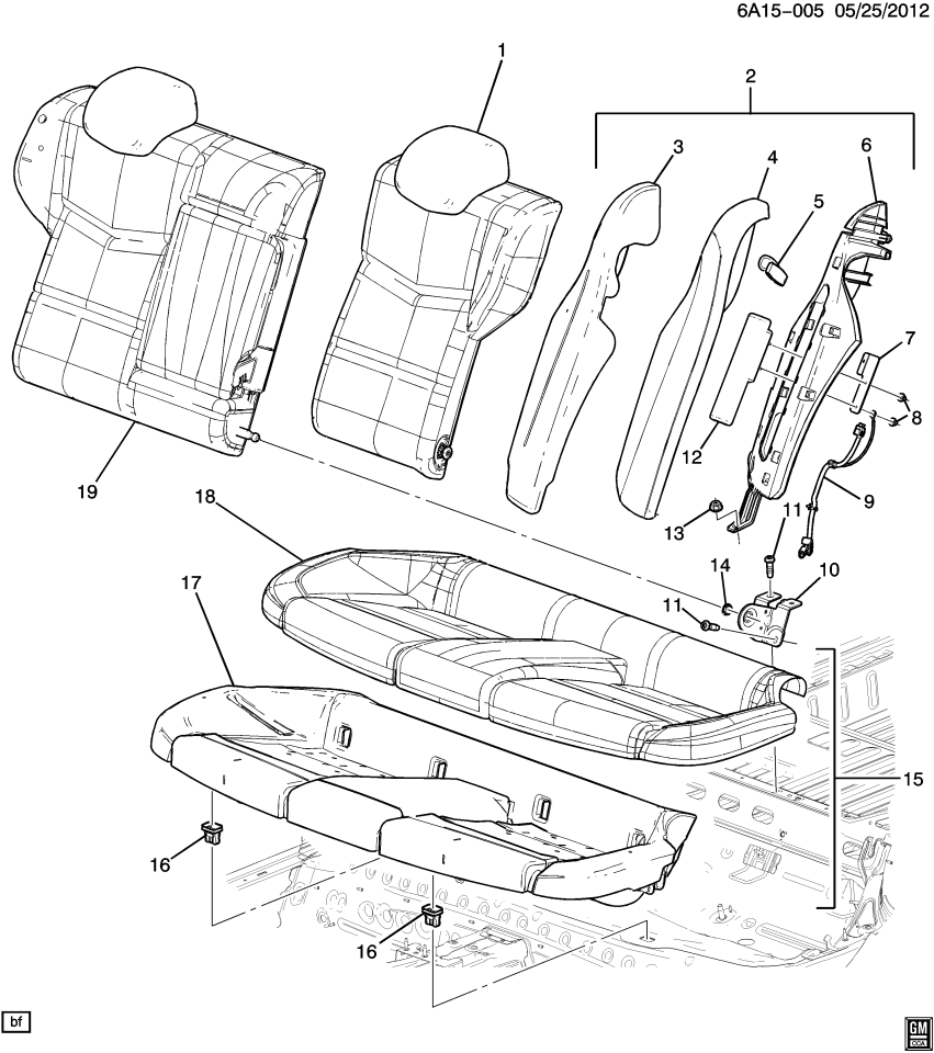 GM 23411966 Bracket Assembly, Rear Seat