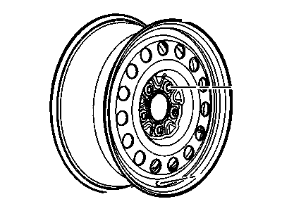 GM 9595642 Wheel Rim Assembly, 16X6.5 52Mm Offset 115.0 Bellcrank *Black