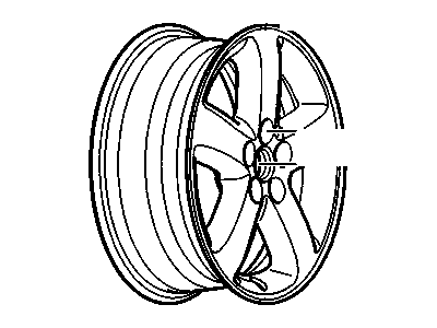 GM 9596835 Wheel Rim, 17X7 Bright Clad Aluminum.