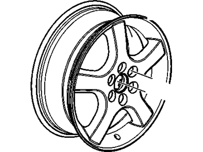 GM 9596507 Wheel Rim, 17X6.5 Aluminum 52Mm Outside 115.0Mm Bellcrank