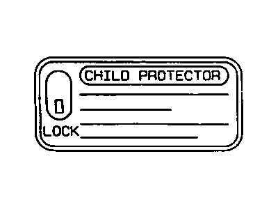 GM 10154457 Label, Child Security Lock Operate Instruction