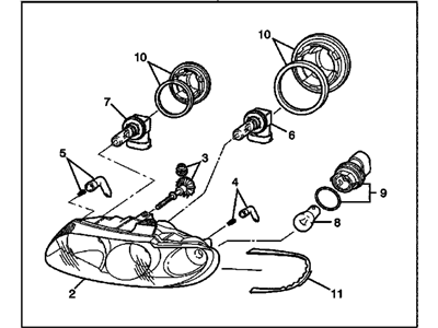 Pontiac GTO Headlight - 92155599