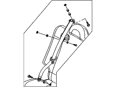 GM 96870514 Rear Seat Belt Assembly *Black