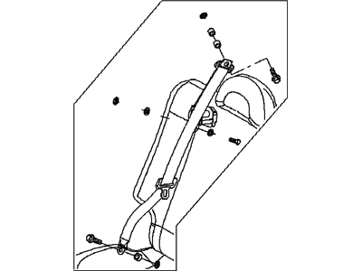 GM 96817693 Rear Seat Belt Assembly *Beige