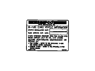 GM 52370425 Label, Dual Fuel Information