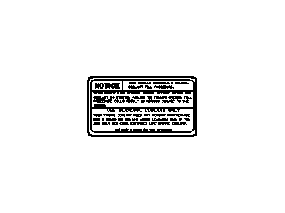 GM 10291911 Label, Radiator Filler Notice