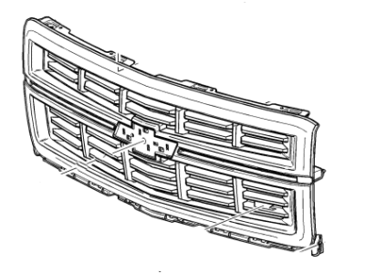 GM 23259612 Grille Assembly, Front *White Diamond