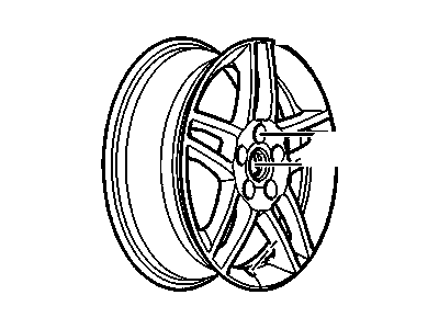 GM 9595978 Wheel Rim, 17X6.5J Aluminum 52Mm Outside 115.0 Bellcrank *Painted Spar