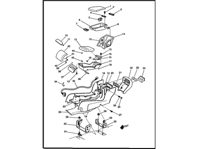 GM 89042125 COMPARTMENT, Front Seat Arm Rest