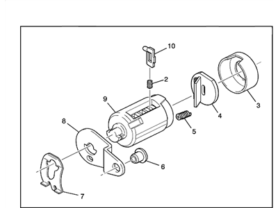 GMC Savana Door Lock Cylinder - 25810858