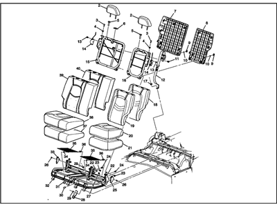 GM 25894104 Seat Assembly, Rear *Ebony