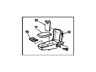 GM 12459453 ARMREST, Rear Seat Center Armrest