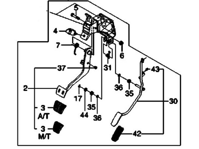 Chevrolet Aveo Brake Pedal - 96473883