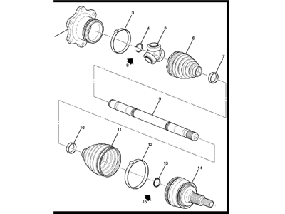 GM 23192007 Front Driver Side Half, Shaft Assembly