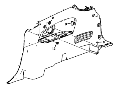 GM 23483040 Panel Assembly, Quarter Lower Rear Trim *Titanium