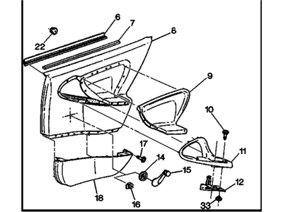 GM 22618455 Trim Assembly, Rear Side Door (Chevrolet Base Sdn) *Graphite