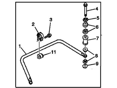 2004 Cadillac Seville Sway Bar Link - 25683097