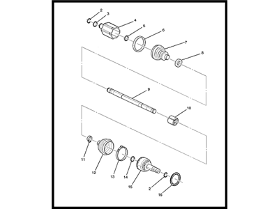 GM 95381721 Front Driver Side Half, Shaft Assembly