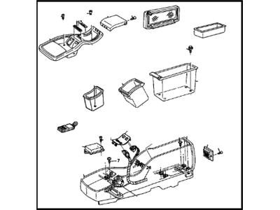 GM 15964822 Compartment Assembly, Front Floor Console *Dark Charcoal