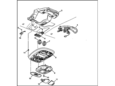 25937029 GM Console Pkg, Roof *Gray Y Illustration 1 of 1