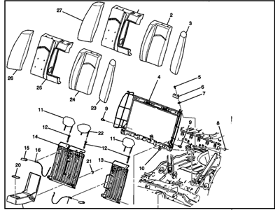 GM 15860399 Cushion Assembly, Rear Seat Back *Vry Light Ttnum