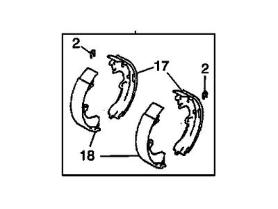 2005 Pontiac Vibe Parking Brake Shoe - 88972098