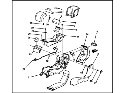 GM 25811423 Compartment Assembly, Front Seat Storage *Shale