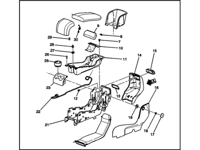 GM 25811427 Compartment Assembly, Front Seat Storage *Light Ttnum