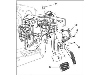 GM 92286136 Pedal Assembly, Brake & Accelerator (W/ Bracket)