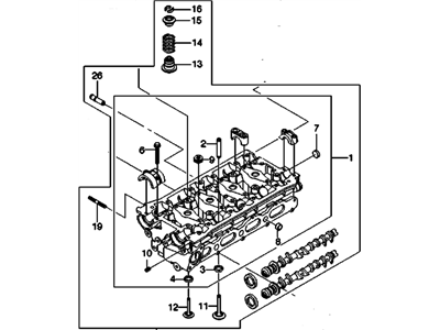 2010 Pontiac G3 Cylinder Head - 25200156