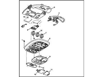 25965217 GM Console Pkg, Roof *Gray Y Illustration 1 of 1