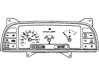 1992 Chevrolet Cavalier Instrument Cluster - 25066651