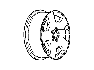 GM 9595805 Wheel Rim, 18X7.0 Aluminum 52Mm Outside 115Mm Bellcrank *Sparkle Silv