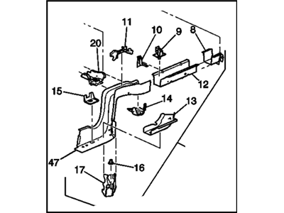 GM 19206662 Rail,Rear Compartment Floor Panel Rear