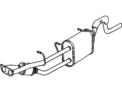 GM 15070542 Exhaust Muffler Assembly (W/ Catalytic Converter, Exhaust &*Marked Print