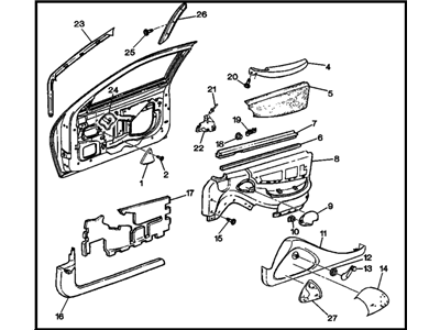 GM 22610877 Trim Assembly, Front Side Door (&Uw6/U85) Pontiac Cpes *Graphite