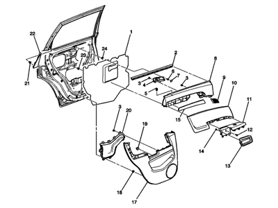 GM 20946927 Trim,Rear Side Door