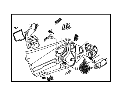 GM 15141516 Trim Assembly, Front Side Door *Black 15141516 GM Trim Assembly, Front Side Door *Black Illustration 1 of 1