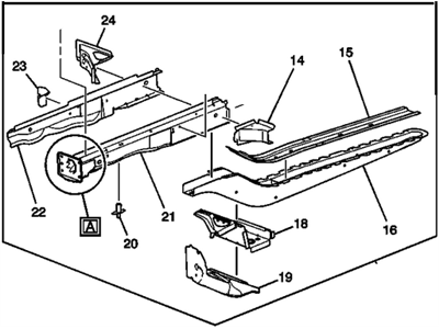 GM 22772868 Rail Kit, Front Compartment Side 22772868 GM Rail Kit, Front Compartment Side Illustration 1 of 1