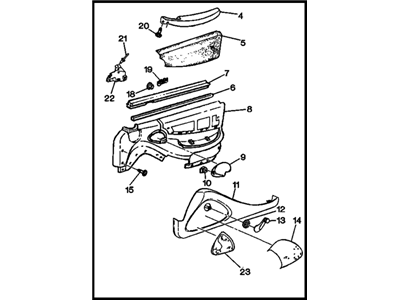 GM 22603992 TRIM, Front Door Trim