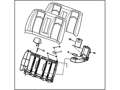 GM 25904959 Cushion Assembly, Rear Seat Back *Ebony