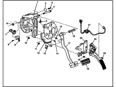 GM 15906976 Pedal Assembly, Brake & Accelerator (W/ Bracket)