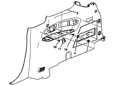 GM 23389769 Panel Assembly, Quarter Lower Rear Trim *Ebony