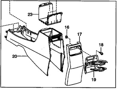 GM 19184890 Console,Front Floor *Gray