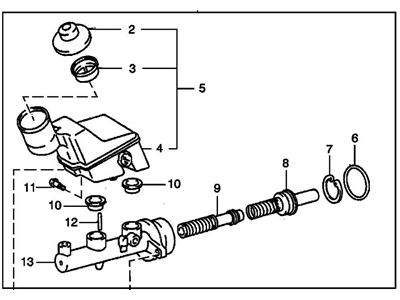 2005 Pontiac Vibe Brake Master Cylinder - 88973960