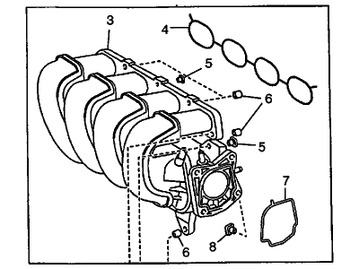 2008 Pontiac Vibe Intake Manifold - 88973501