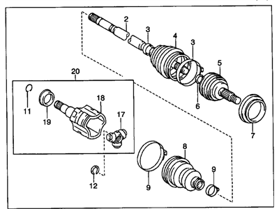 2002 Chevrolet Prizm Axle Shaft - 26067689